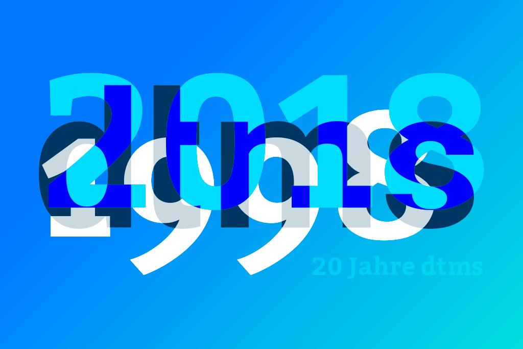 Von 1998 bis 2018: dtms wird 20 und feiert Geburtstag.